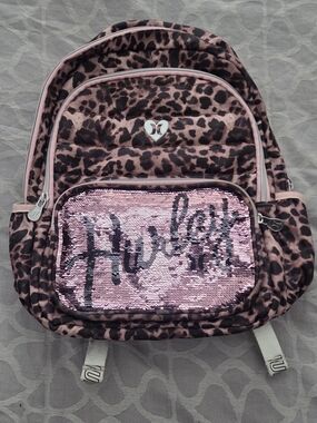 Hurley Kids' Pink Leopard Sequin Backpack